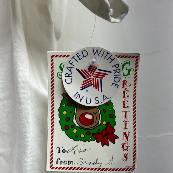 Sensual Teeze Night T-Shirt Women's OSFM White Christmas Lingerie Double Sided - Picture 4 of 6